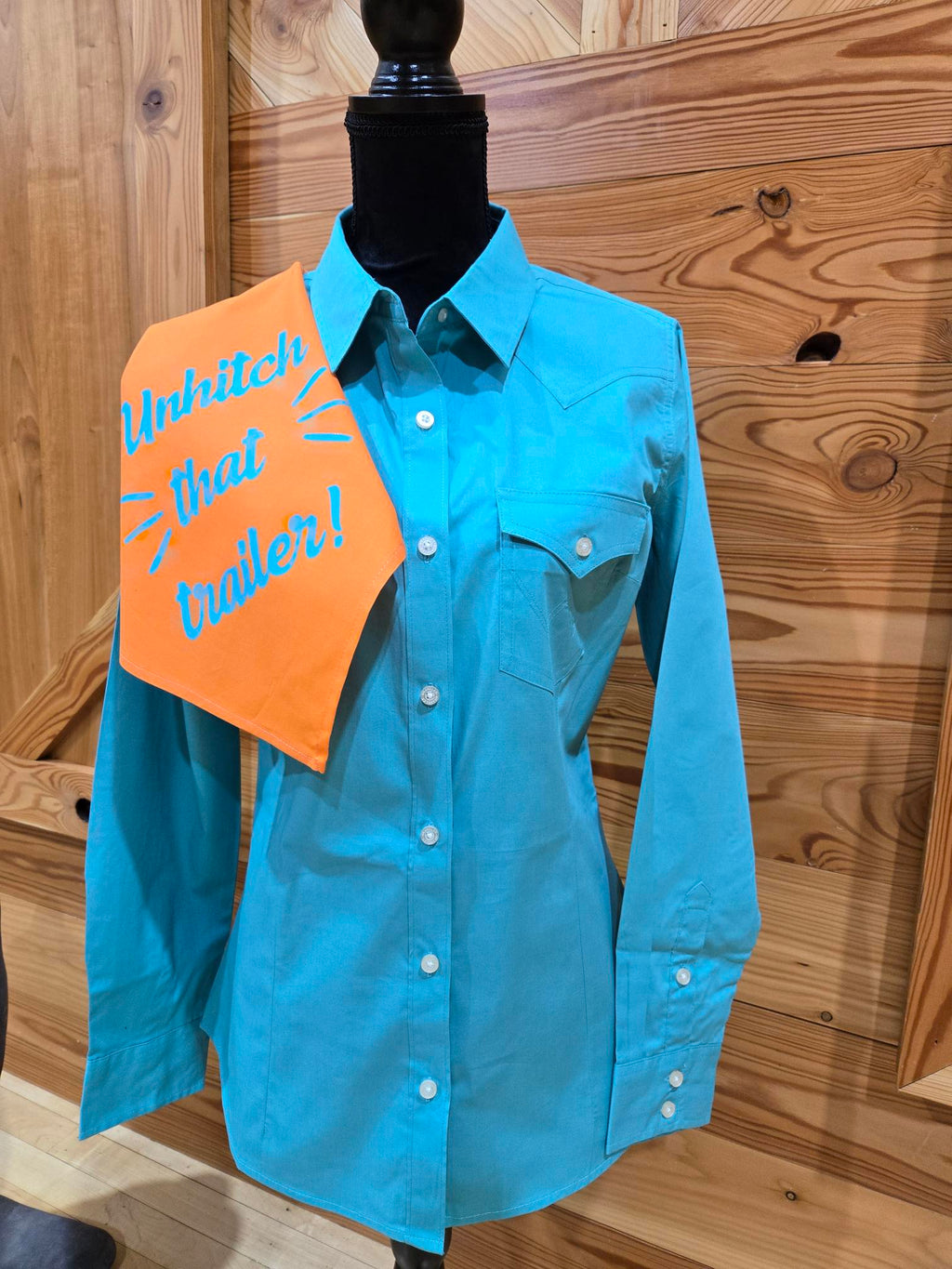 Turquois Wrangler button up shirt