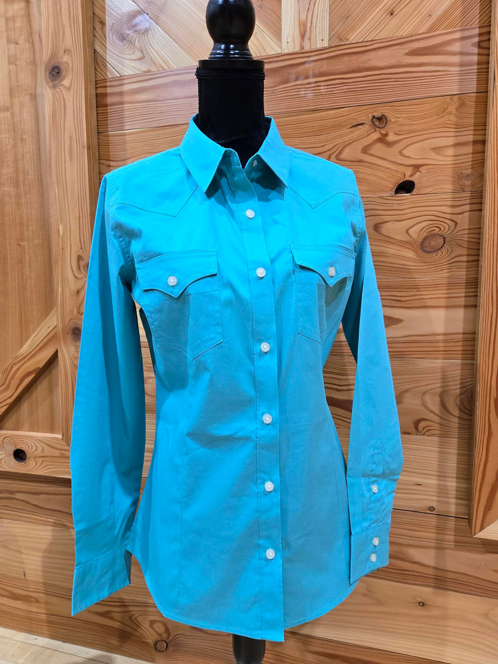 Turquois Wrangler button up shirt