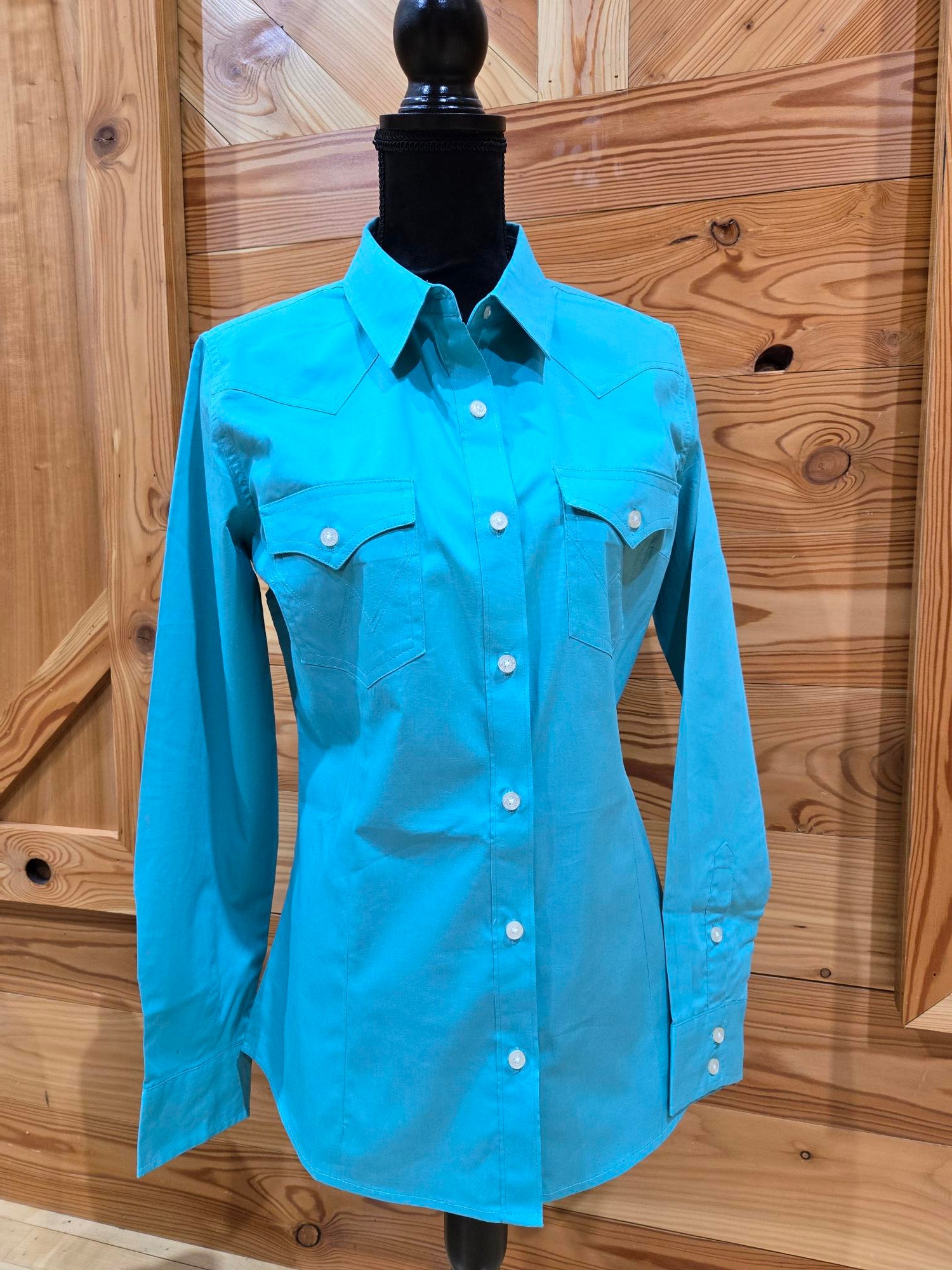 Turquois Wrangler button up shirt